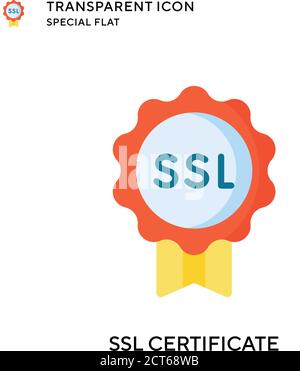 Ssl certificate vector icon. Flat style illustration. EPS 10 vector. Stock Vector