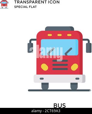 Bus vector icon. Flat style illustration. EPS 10 vector. Stock Vector