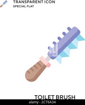 Toilet brush vector icon. Flat style illustration. EPS 10 vector. Stock Vector
