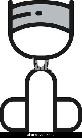 Vector eyelash curler flat color line icon. Symbol and sign illustration design. Isolated on white background Stock Vector