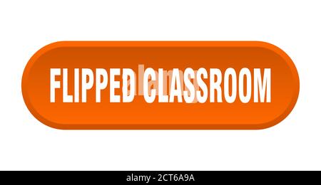 flipped classroom button. rounded sign isolated on white background Stock Vector