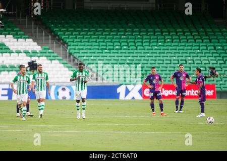 William Carvalho of Real Betis celebrates after his goal with teammates during the Spanish championship La Liga football match between Real Betis Balo Stock Photo