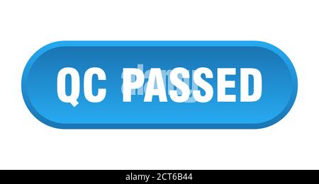 qc passed button. rounded sign isolated on white background Stock Vector