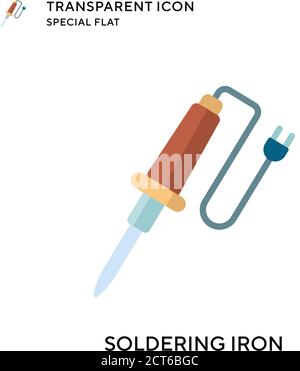 Soldering iron vector icon. Flat style illustration. EPS 10 vector. Stock Vector