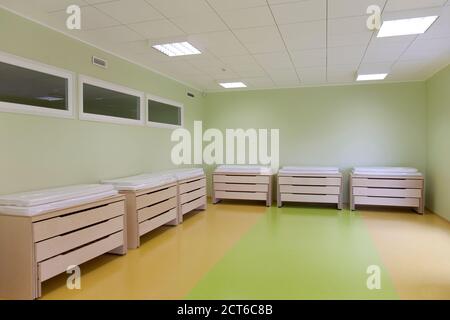Storage furniture in a new school room Stock Photo