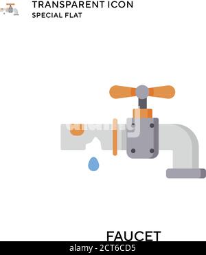 Faucet vector icon. Flat style illustration. EPS 10 vector. Stock Vector