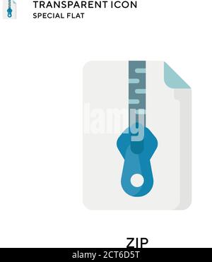 Zip vector icon. Flat style illustration. EPS 10 vector. Stock Vector