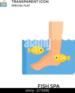 Fish spa vector icon. Flat style illustration. EPS 10 vector. Stock Vector