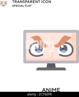 Anime vector icon. Flat style illustration. EPS 10 vector. Stock Vector