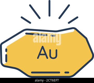 Golden nugget RGB color icon Stock Vector