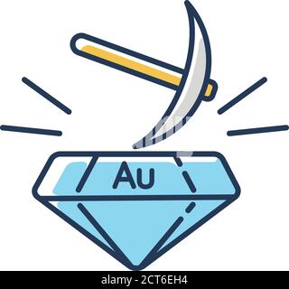 Gold mining RGB color icon Stock Vector