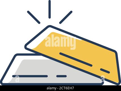 Bullion RGB color icon Stock Vector