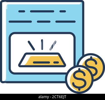 Unallocated metal account RGB color icon Stock Vector