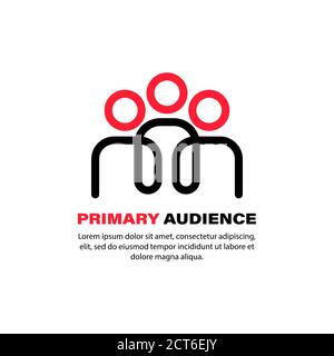 Primary audience icon. Bussiness concept. Group of people. Vector on isolated white background. EPS 10. Stock Vector