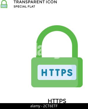 Https vector icon. Flat style illustration. EPS 10 vector. Stock Vector