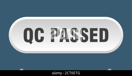 qc passed button. rounded sign isolated on white background Stock Vector