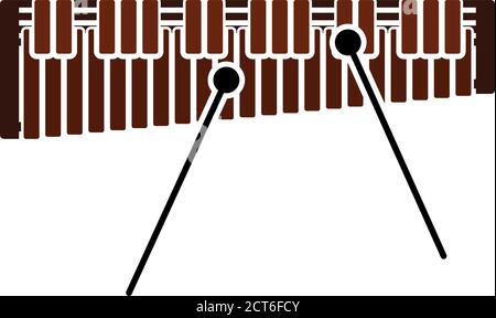 Xylophone Icon. Flat Color Design. Vector Illustration. Stock Vector