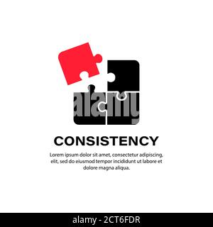 Consistency icon. Puzzle. Bussiness concept. Vector on isolated white background. EPS 10. Stock Vector