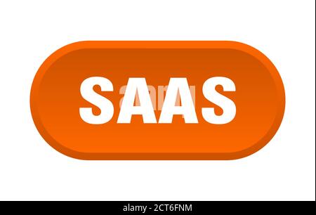 saas button. rounded sign isolated on white background Stock Vector ...