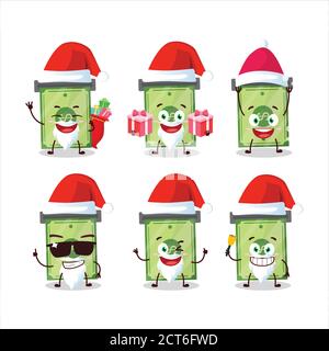 Santa Claus emoticons with money slot cartoon character Stock Vector
