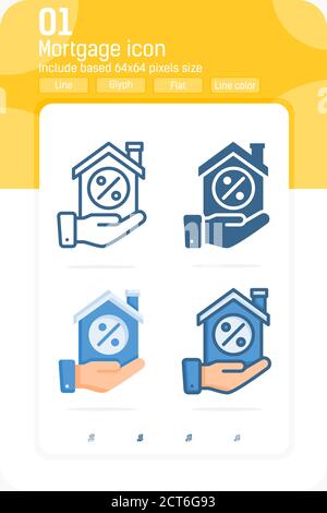 mortgage premium icon with multiple style isolated on white background. Vector symbol concept design template for web design and mobile app, UI and UX Stock Vector