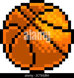 Basketball Ball Pixel Art Sports Game Icon Stock Vector