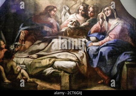 Italy Piedmont Asti -  Palazzo Mazzetti - Death of St. Joseph - Lombard painter Stock Photo