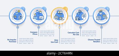 Smart spender tips vector infographic template Stock Vector