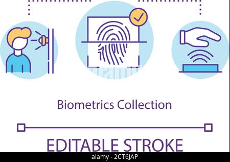 Biometric collection concept icon Stock Vector