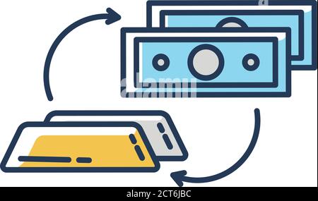 Precious metals sale RGB color icon Stock Vector
