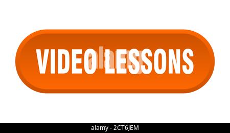 video lessons button. rounded sign isolated on white background Stock Vector