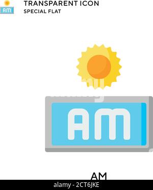 Am vector icon. Flat style illustration. EPS 10 vector. Stock Vector