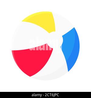 Bouncing beach ball flat style design vector illustration icon sign. Stock Vector