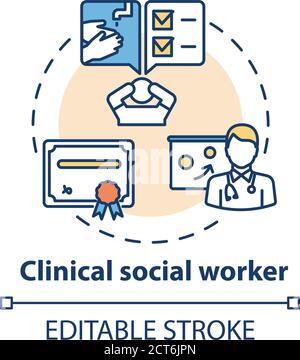 Clinical social worker concept icon Stock Vector