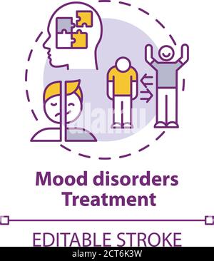 Mood disorders treatment concept icon Stock Vector