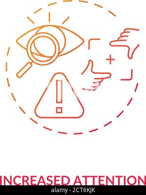 Increased attention concept icon Stock Vector