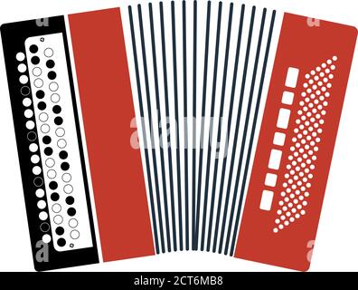 Accordion Icon. Flat Color Design. Vector Illustration. Stock Vector