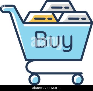 Precious metals purchase RGB color icon Stock Vector