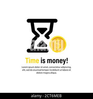 Time is money icon. Bussiness concept. Vector on isolated white background. EPS 10. Stock Vector