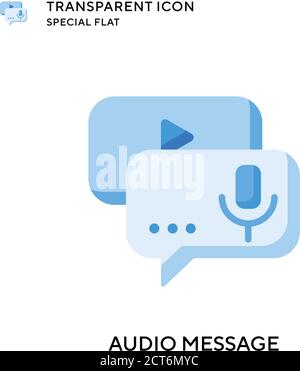 Audio message vector icon. Flat style illustration. EPS 10 vector. Stock Vector