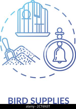 Bird supplies concept icon Stock Vector
