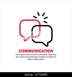 Communication icon. Online message. Social network user. Chat bot. Service support. Sociology research. Vector on isolated white background. EPS 10. Stock Vector