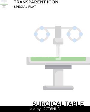 Surgical table vector icon. Flat style illustration. EPS 10 vector. Stock Vector