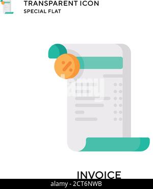 Invoice vector icon. Flat style illustration. EPS 10 vector. Stock Vector