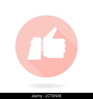 Vector Flat Icon With Thumb Up Stock Vector