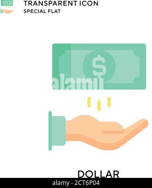 Dollar vector icon. Flat style illustration. EPS 10 vector. Stock Vector