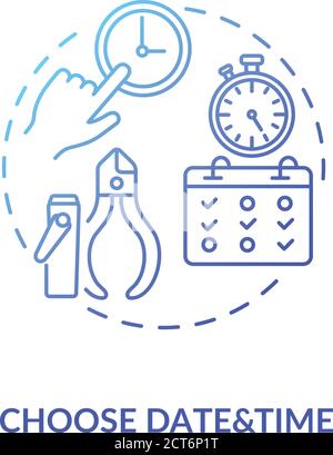 Choose date and time concept icon Stock Vector