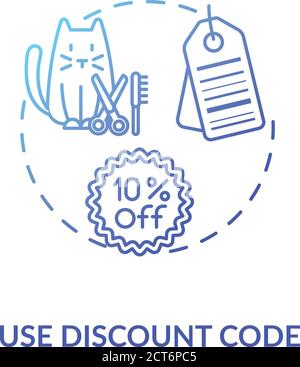 Use discount code concept icon Stock Vector
