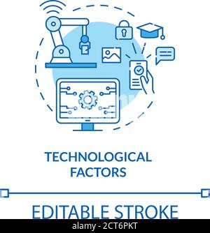 Technological factors concept icon Stock Vector