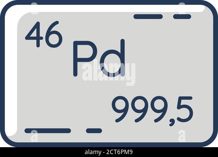 Palladium RGB color icon Stock Vector